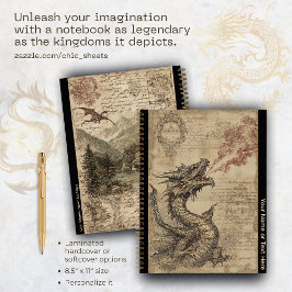 Dragões Personalizados e Design Medieval 8,5"x11" 