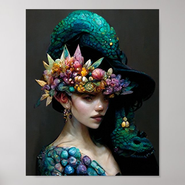 Dragon Girl Fantasy Art Poster (Frente)