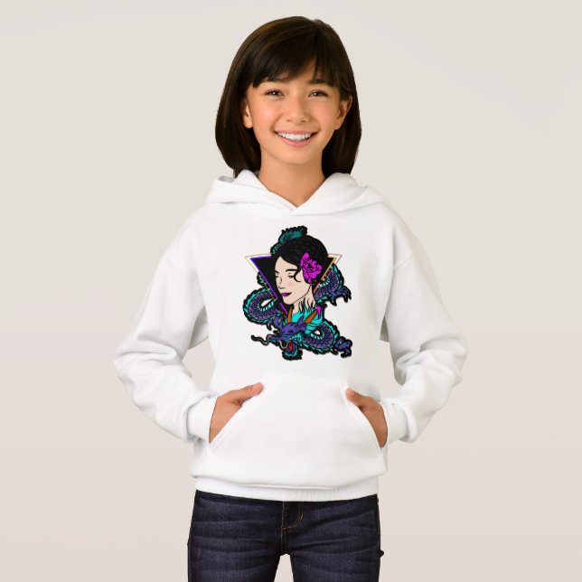 Dragon Girl Pullover Hoodie (Frente Completa)