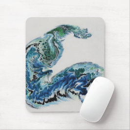 Dragon in the Waves – Abstract Ocean Mouse Pad
