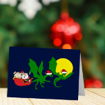 Dragon Reindeer Santa Claus Cartão de Natal Engraç<br><div class="desc">Um cartão de Natal de fantasia legal com renas de dragão puxando Papai Noel no trenó. Um presente de feriado engraçado com dois dragões verdes voando em frente à lua vestindo chapéus de Papai Noel. A adição perfeita a um presente para um fã de fantasia ou uma criança que ama...</div>