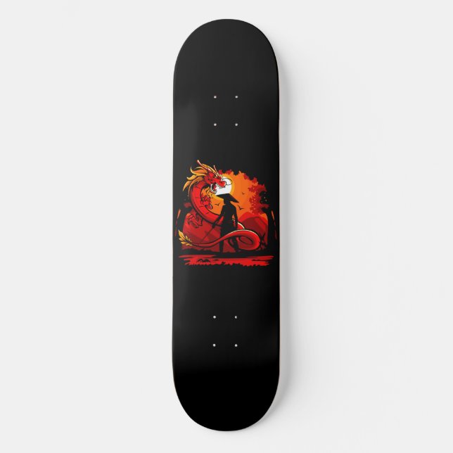 Dragon Samurai Skateboard Deck (Frente)