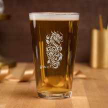 Dragon with Your Name Text Gift On a