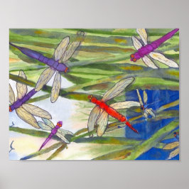 Dragonflies Summer Poster por Roseann Meserve