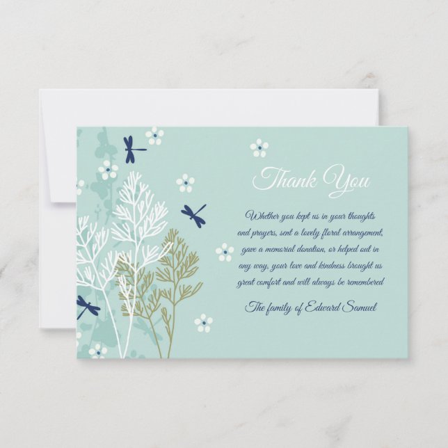 Dragonflies Sympathy Cartões de agradecimentos (Frente)