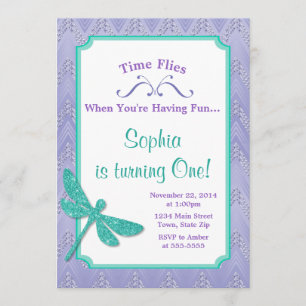 Dragonfly Birthday Convite para Menina Rosa