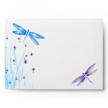 Dragonfly Blue e Purple Watercolor