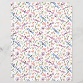 Dragonfly & Butterfly Scrapbook Paper