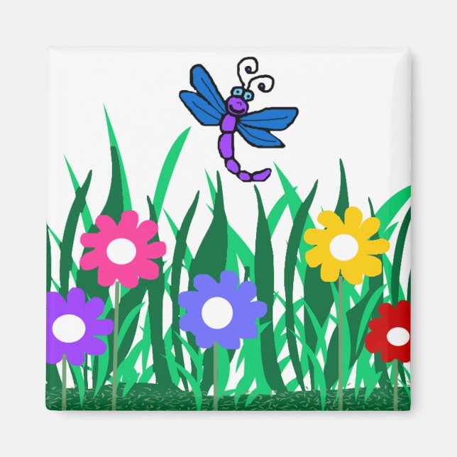 Dragonfly com íman de flores (Frente)