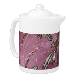 Dragonfly Flit Dusky Rosa Teapot