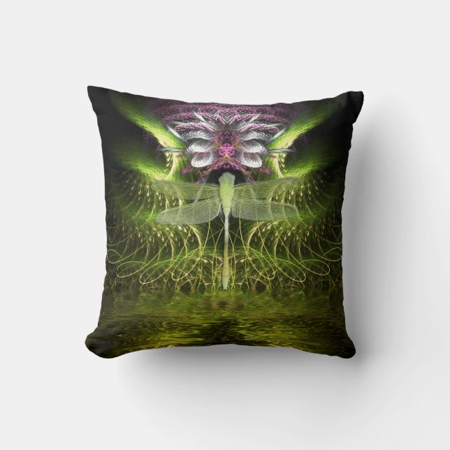 Dragonfly Fractal Magic Jumbo Cushion | Almofada (Frente)