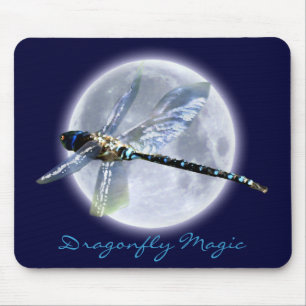 DRAGONFLY & MOON Fantasy Mousepad