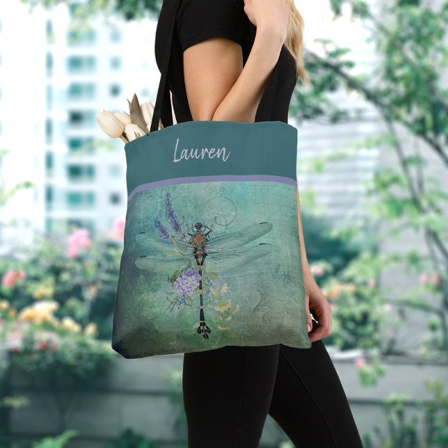 Dragonfly personalizada com flores Bolsa B (Criador carregado)