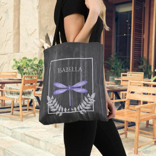 Dragonfly Rustic Personalizada Tote Bag