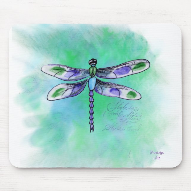 Dragonfly Watercolor Mousepad (Frente)