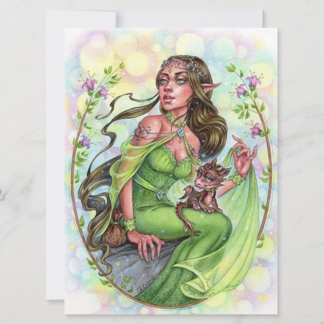 Dragoning Art Card Elves Fantasy Fairytale Fae (Frente)