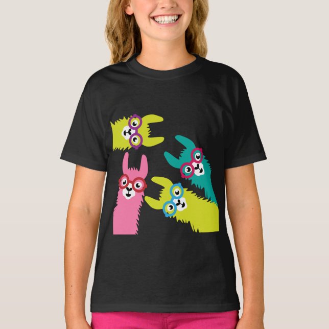 Drama Llama Colorful Camelid T-Shirt (Frente)