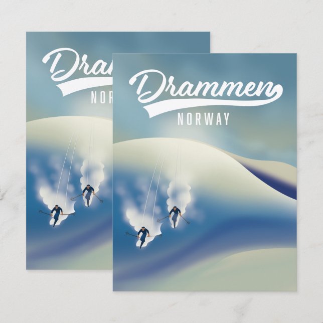 Drammen Norway ski poster (Frente/Verso)