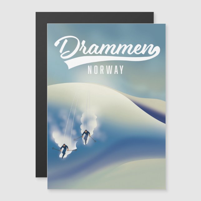 Drammen Norway ski poster (Frente/Verso)