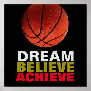 Dream Acredite em Achieve Basball Poster