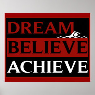 Dream Acredite em Achieve Nadadora Poster