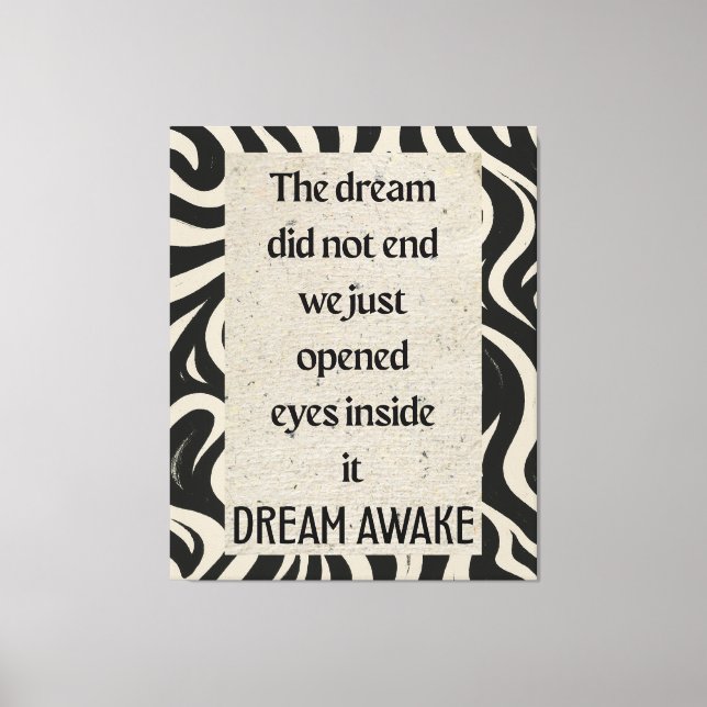 Dream Awake Quote Ar Stretched Canvas Print (Frente)
