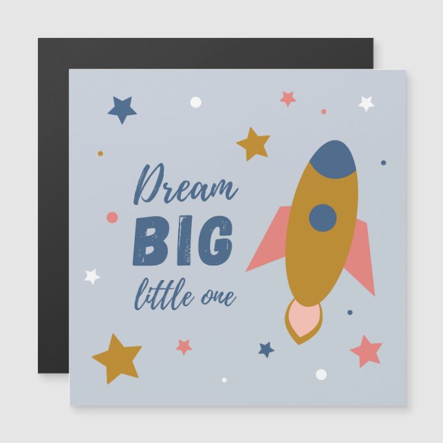 Dream Big Little One Cute Cartoon Space Rocket (Frente/Verso)
