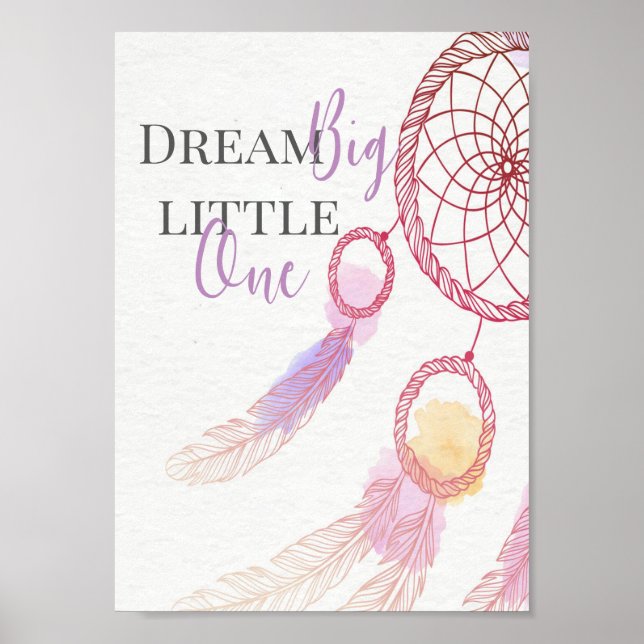 "Dream Big Little One " Kids Room Poster (Frente)