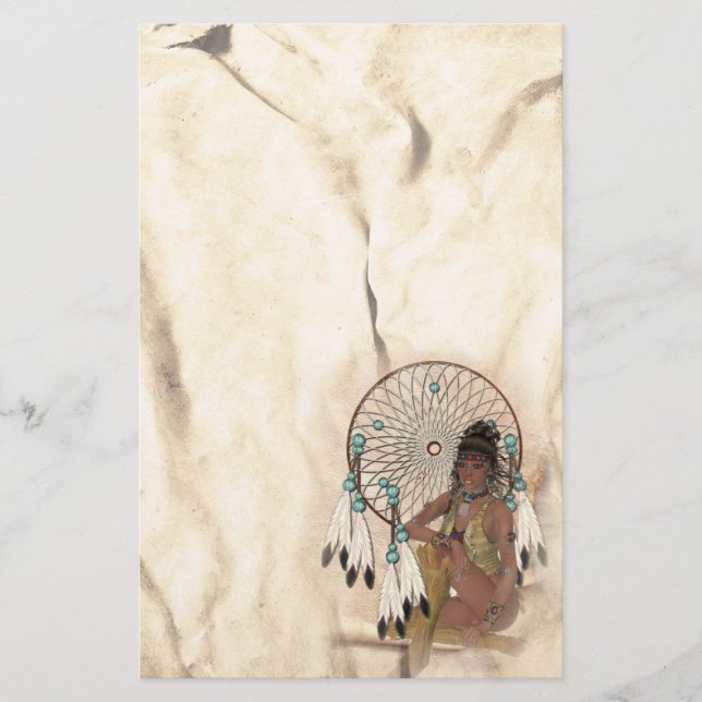 Dream Catcher Indian Maiden Native American Stat (Frente)