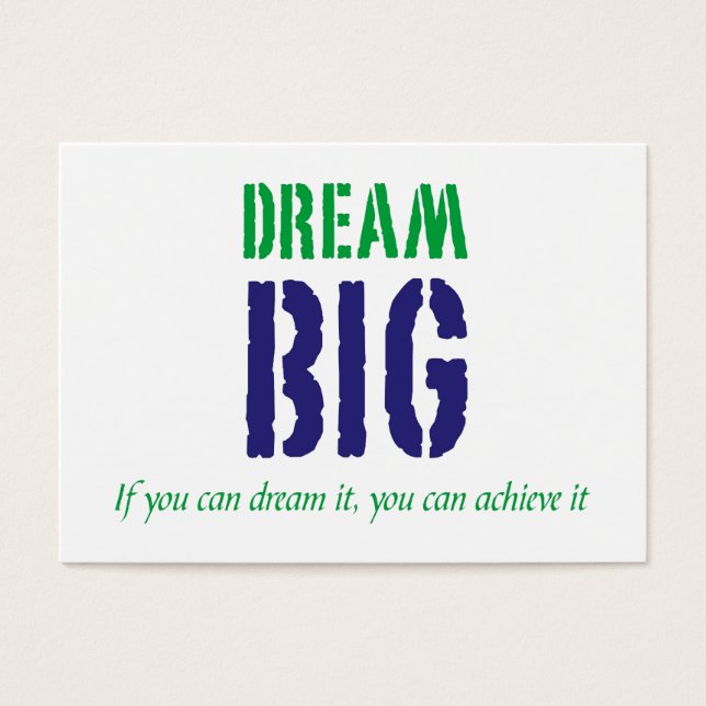 Dream Grande Cartão de Motivação (Frente)