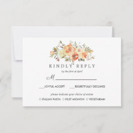 Dream Peach | Opção de RSVP de Casamento Floral