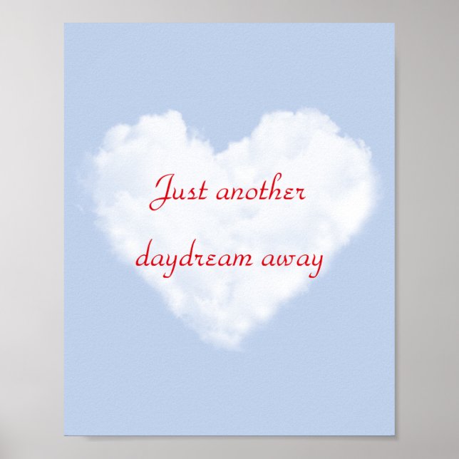 Dream Poster com Fundo de Nuvem e Texto Vermelho (Frente)