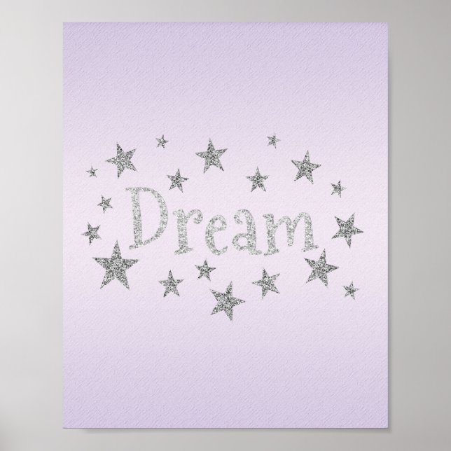 Dream Purple com Poster de Silver Glitter (Frente)
