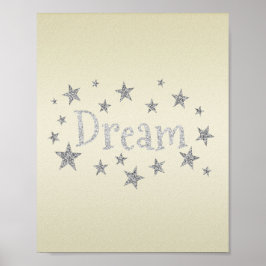 Dream Yellow com Silver Glitter Poster