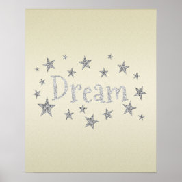 Dream Yellow com Silver Glitter Poster