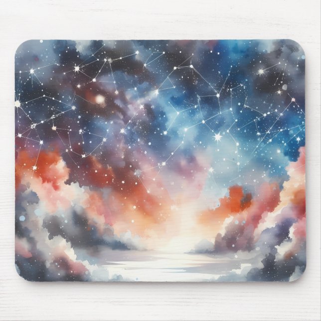 Dreamcolor Watercolor Night Sky Mouse Pad (Frente)