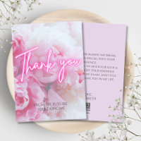 Dreamel Pastel Pink Peonies Cartões de agradecimen