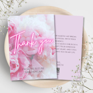Dreamel Pastel Pink Peonies Cartões de agradecimen