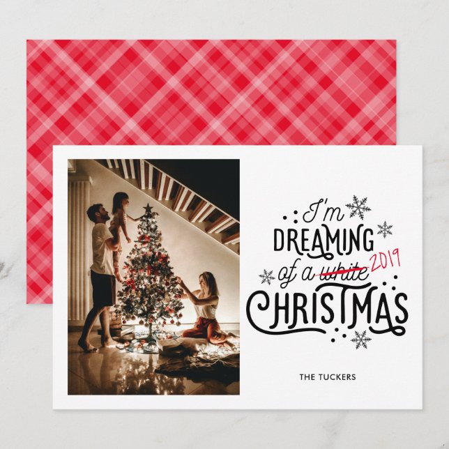 Dreaming de um Cartão de Férias Engraçado de Natal (Frente/Verso)