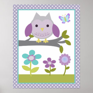 Dreamland Owl Poster Nursery Art Impressão de 4