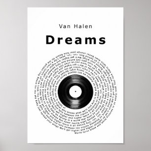 Dreams Vinyl Record Song Lyric Wall Art Impressão