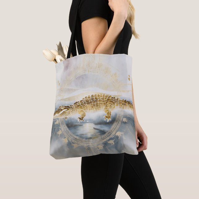 Dreamwoven Guardian Alligator Tote  (Close Up)