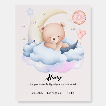 Dreamy Bear Design - poster de viveiro personaliza