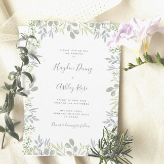 Dreamy botanical greenery Convite para Casamento