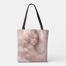 Dreamy Celestial Woman Tote Bag – Soft Feminine Su