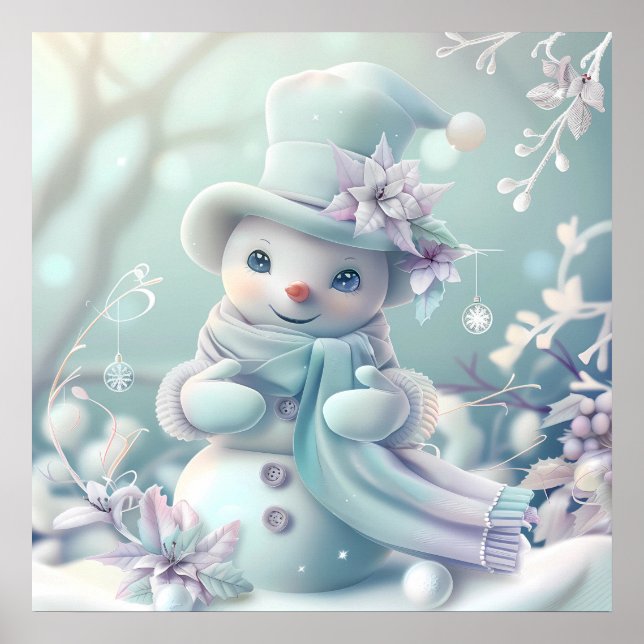 Dreamy Christmas Snowman Poster (Frente)