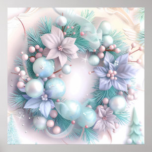 Dreamy Christmas Wreath Poster