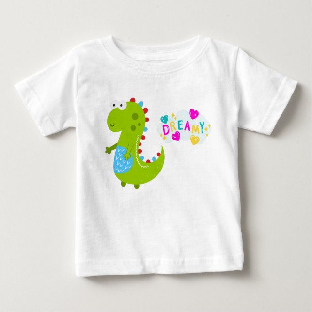 Dreamy Dinosaur Baby T-Shirt (Frente)
