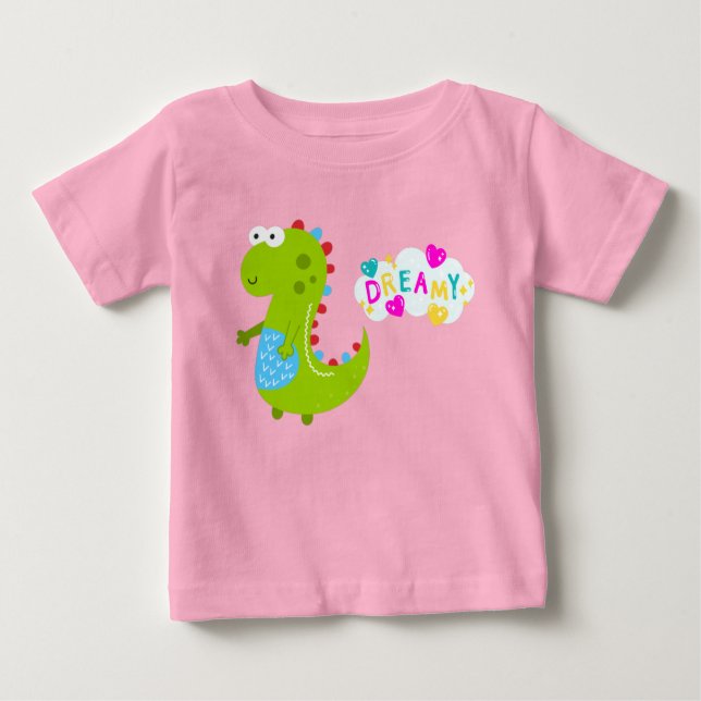 Dreamy Dinosaur Baby T-Shirt (Frente)