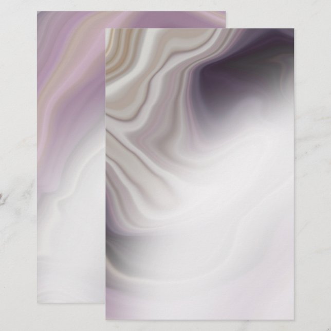 Dreamy Dusty Plum Agate Stationery (Frente/Verso)